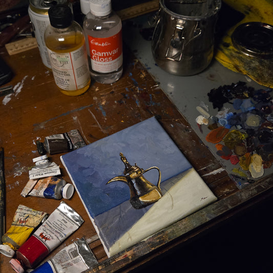 "Arabic Teapot" 6x6in oil painting